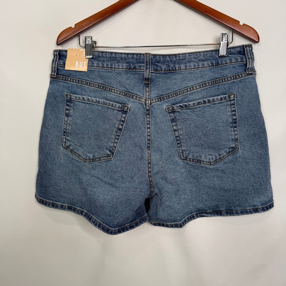 Kut from the Kloth Jane High Rise Peaceful Shorts Blue Denim Size 10 NEW - Picture 6 of 7